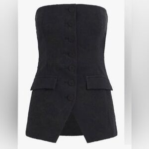 Favorite Daughter Phoebe Strapless Bustier in Black Jacquard